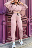 Yellow Fashion Casual Solid Split Joint Zipper Collar Long Sleeve Two Pieces