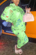 Green Fashion Casual Long Sleeve Hooded Collar Regular Sleeve Regular Print Two Pieces