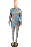 Pink Casual Letter Printing O Neck Long Sleeve Two Pieces