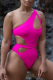 Rose Red Sexy Solid Hollowed Out Swimwears