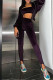 Purple Fashion Casual Solid Cardigan Pants Zipper Collar Long Sleeve Two Pieces