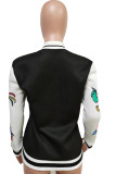 Green Fashion Casual Patchwork Embroidered Outerwear