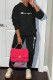 Black Fashion Sportswear Print Letter Hooded Collar Long Sleeve Two Pieces
