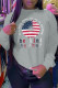 Grey Casual Sportswear Print Patchwork Letter O Neck Tops