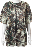Multicolor Casual Print Patchwork O Neck T-Shirts