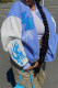 Blue Fashion Casual Patchwork Letter Outerwear