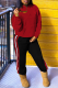Red Casual Striped Solid Patchwork Hooded Collar Long Sleeve Two Pieces