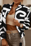 Leopard Print Fashion Casual Print Cardigan Zipper Collar Outerwear