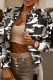 Camouflage Fashion Casual Print Cardigan Zipper Collar Outerwear
