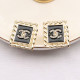 Black Fashion Vintage Geometric Letter Hot Drill Earrings