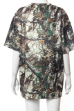 Multicolor Casual Print Patchwork O Neck T-Shirts