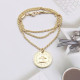 Gold Fashion Vintage Letter Patchwork Necklaces