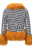 Grey Fashion Casual Patchwork Cardigan V Neck Outerwear