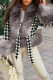 Grey Fashion Casual Patchwork Cardigan V Neck Outerwear