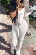 White Casual Solid Patchwork U Neck Long Sleeve Two Pieces