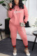 Pink Casual Print Patchwork O Neck Long Sleeve Two Pieces