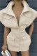 Apricot Sexy Casual Solid Patchwork Turndown Collar Short Sleeve Dress