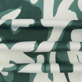 Green Sexy Print Patchwork O Neck Regular Jumpsuits