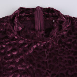 Purple Sexy Print Patchwork O Neck Regular Jumpsuits