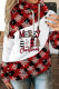 Red Casual Print Patchwork Hooded Collar Tops