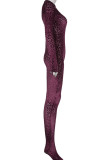 Purple Sexy Print Patchwork O Neck Regular Jumpsuits