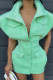 Mint green Sexy Casual Solid Patchwork Turndown Collar Short Sleeve Dress