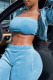 Sky Blue Fashion Casual Solid Basic Hooded Collar Long Sleeve Three-piece Set
