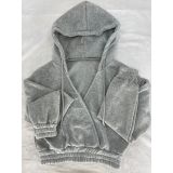 Coffee Casual Solid Patchwork Pocket Hooded Collar Long Sleeve Two Pieces