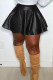 Black Fashion Casual Solid Basic Regular High Waist Skirt