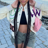 White Fashion Casual Print Cardigan Outerwear