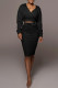 Black Casual Solid Patchwork Pocket Hooded Collar Long Sleeve Two Pieces
