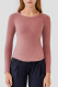 Red Bean Powder Casual Solid Patchwork O Neck Tops
