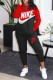 Red Fashion Casual Print Patchwork O Neck Long Sleeve Two Pieces