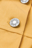 Black Turndown Collar Solid Button The cowboy Pure Long Sleeve