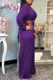 Red Sexy Solid Hollowed Out Patchwork Asymmetrical Collar Straight Jumpsuits
