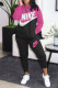 Rose Red Fashion Casual Print Patchwork O Neck Long Sleeve Two Pieces