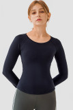 Red Bean Powder Casual Solid Patchwork O Neck Tops