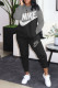 Grey Fashion Casual Print Patchwork O Neck Long Sleeve Two Pieces