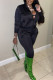 Black Casual Solid Patchwork Hot Drill Zipper Zipper Collar Long Sleeve Two Pieces