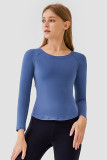 Red Bean Powder Casual Solid Patchwork O Neck Tops