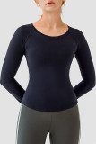 Red Bean Powder Casual Solid Patchwork O Neck Tops