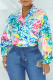 Green Fashion Sexy Print Patchwork V Neck Tops