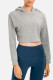 Grey Casual Solid Patchwork Hooded Collar Tops