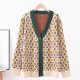 Apricot Fashion Celebrities Letter Patchwork V Neck Tops