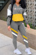 Grey Fashion Sportswear Print Patchwork Zipper Collar Long Sleeve Two Pieces