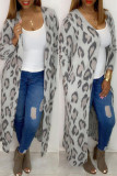 Leopard Print Fashion Casual Leopard Cardigan Outerwear