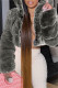 Silver Gray Fashion Casual Solid Cardigan Hooded Collar Outerwear