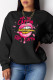 Black Street Daily Print Patchwork O Neck Tops