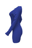 Pink Sexy Casual Solid Hollowed Out O Neck Long Sleeve Dresses
