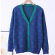 Blue Fashion Sweet Letter Patchwork V Neck Tops